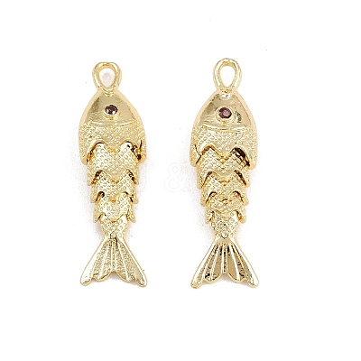 Brass Micro Pave Cubic Zirconia Pendants KK-A269-01B-G-1