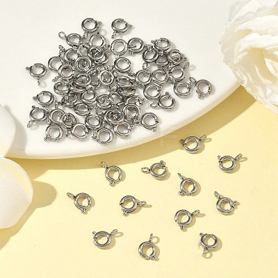 304 Stainless Steel Spring Ring Clasps STAS-B095-05A-P-1