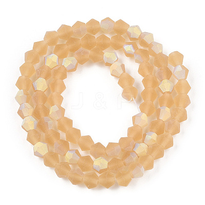 Imitate Austrian Crystal Bicone Frosted Glass Beads Strands LS-EGLA-A039-T6mm-MB18-1
