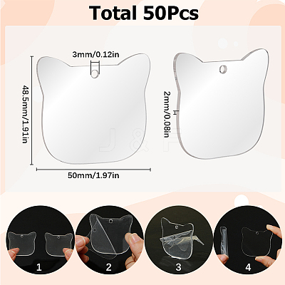50Pcs Transparent Acrylic Disc Big Pendants ZXFQ-SC0001-01B-1