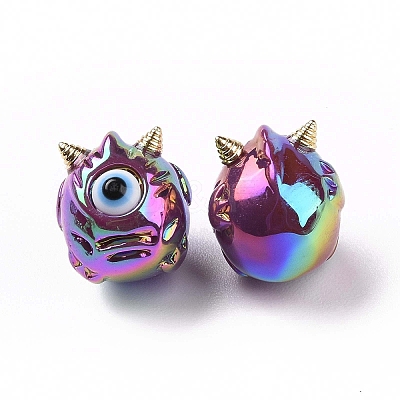 UV Plating Rainbow Iridescent Acrylic Beads OACR-A018-03C-1