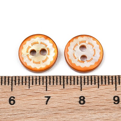 Wavy Edge Spray Painted Natural White Shell Buttons SH-CBA1576-01A-1