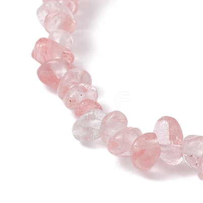 Synthetic Cherry Quartz Glass Chips Beaded Stretch Bracelets for Women BJEW-JB10046-07-1