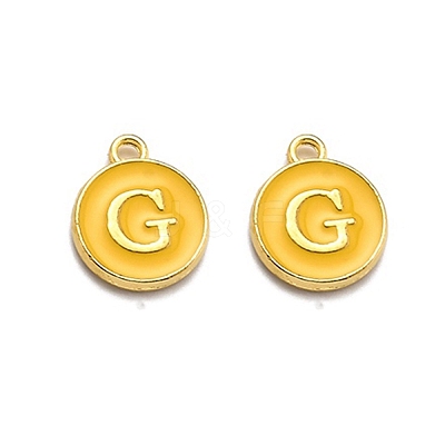 Golden Plated Alloy Enamel Charms ENAM-Q437-13G-1