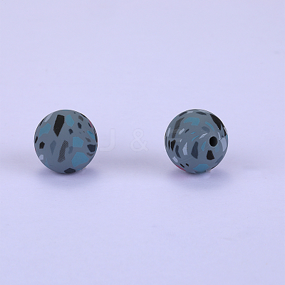 Printed Round Silicone Focal Beads LS-SI-JX0056A-100-1
