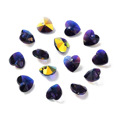 Electroplate Glass Charms GGLA-Z002-02D-1