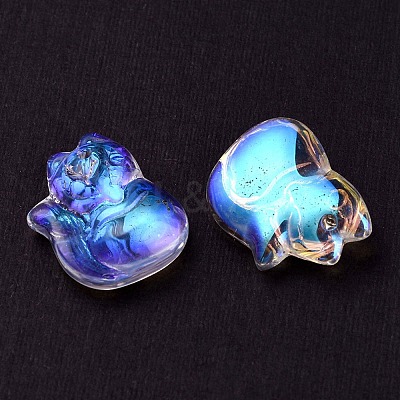 Electroplate Transparent Glass Pendants GLAA-YW0003-06-1