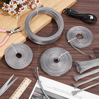 304 Stainless Steel Wire Braided Strap STAS-WH0044-114B-1