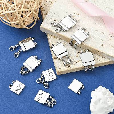 Zinc Alloy Box Magnetic Clasps Converter PALLOY-C159-01P-1