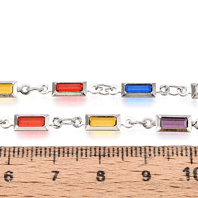 Handmade Brass Rectangle Link Chains CHC-N024-07P-1