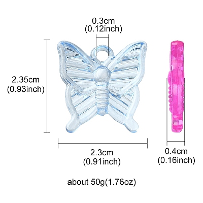 50g Transparent Acrylic Pendants TACR-YW0001-67-1