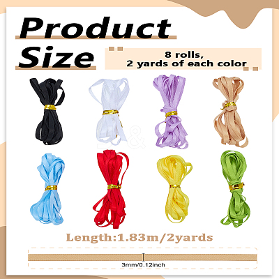 16 Yards 8 Colors Double Face Satin Ribbon OCOR-LP0002-63-1
