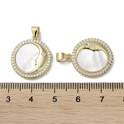 Brass Micro Pave Cubic Zirconia Pendants KK-G485-17B-G-1