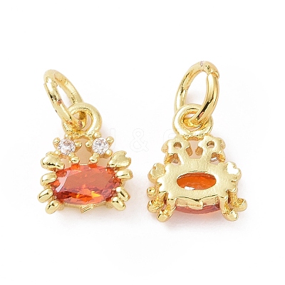 Brass Cubic Zirconia Pendants ZIRC-O041-03G-1
