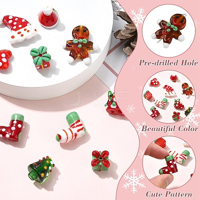 10Pcs 10 Styles Handmade Lampwork Beads LAMP-CJ0002-73-1
