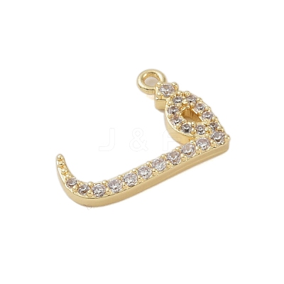 Rack Plating Brass Micro Pave Clear Cubic Zirconia Pendants KK-A224-03F-G-1