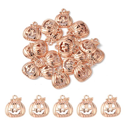 20Pcs Halloween Pumpkin Jack-O'-Lantern Alloy Pendants TIBEP-YW0001-43RG-1