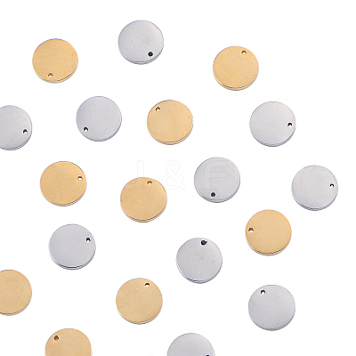 20Pcs 2 Colors 304 Stainless Steel Stamping Blank Tag Charms STAS-CJ0001-155-1