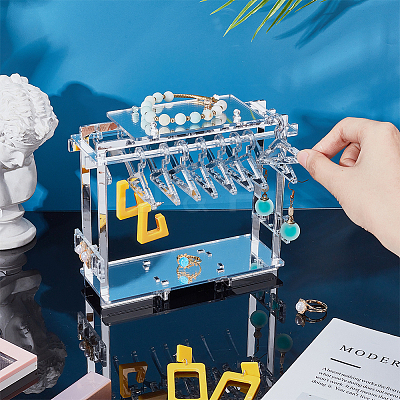 Opaque Acrylic Earring Display Stands EDIS-WH0035-19B-1