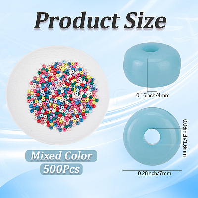 500Pcs Opaque Acrylic Beads OACR-PA0001-97-1