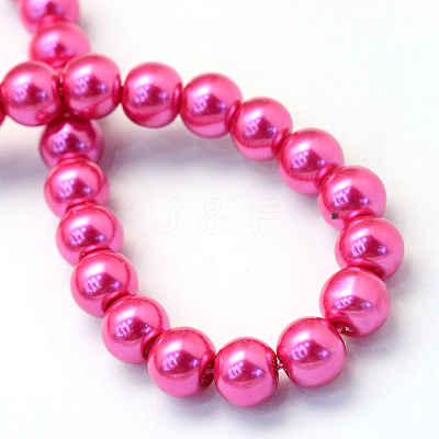 Baking Paint Pearlized Glass Pearl Round Bead Strands LS-HY-Q330-8mm-10-1