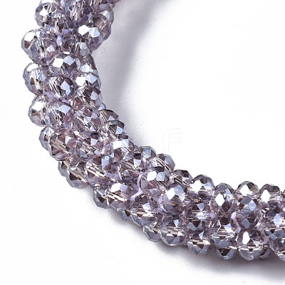 Faceted Transparent Glass Beads Stretch Bracelets BJEW-S144-002B-04-1