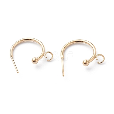 304 Stainless Steel Half Hoop Earrings X-STAS-Z028-B01-G-1