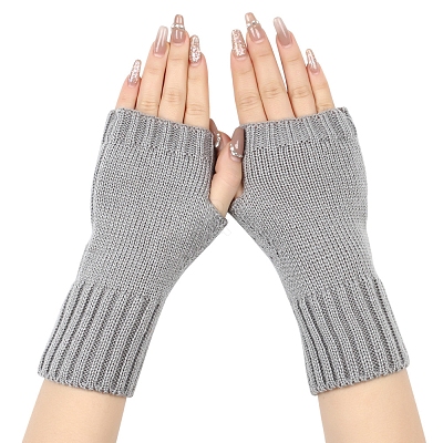 Acrylic Fiber Knitted Mittens Fingerless Gloves PW-WG36FCF-04-1