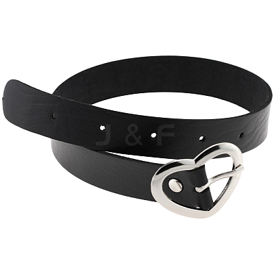 Punk Rock Style Alloy Heart Ring Imitation Leather Chocker Necklaces NJEW-CL0001-21-1