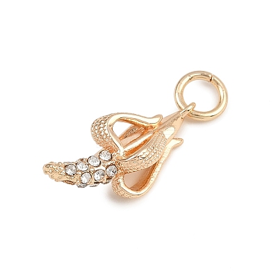 Brass Rhinestone Pendants KK-B145-02G-05-1