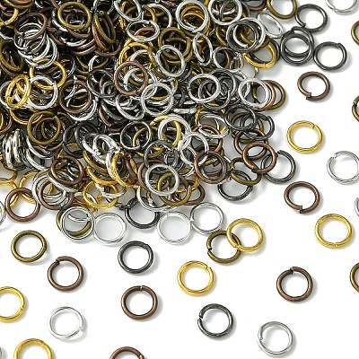 1200Pcs 6 Colors Iron Brass Open Jump Ring IFIN-YW0003-04-1