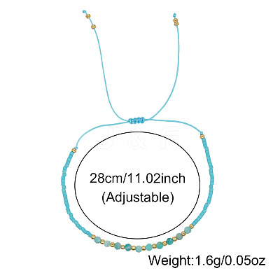 Natural Amazonite Beads Braided Bead Bracelets KZ2587-3-1