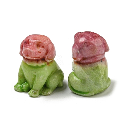 Dyed Natural Imperial Jasper Dog Figurine Statue for Living Room Table Home Decoration DJEW-N003-05B-1