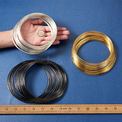 300 Circles 3 Colors Carbon Steel Memory Wire TWIR-FW0001-02-1