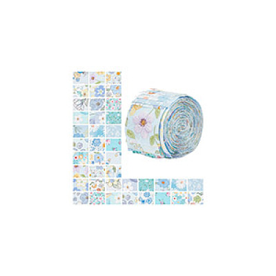 Flower Pattern Cotton Fabrics DIY-WH0588-11B-1