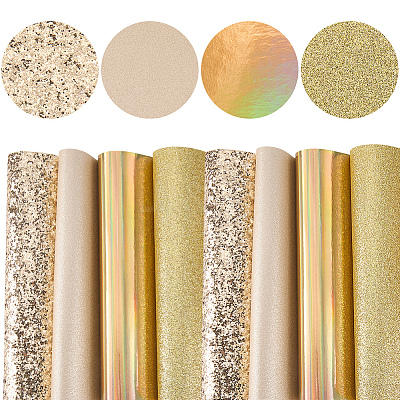 8Pcs 4 Colors Imitation Leather Fabrics DIY-CL0001-74A-1