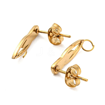 Ion Plating(IP) 304 Stainless Steel Stud Earring Findings STAS-H180-13G-1