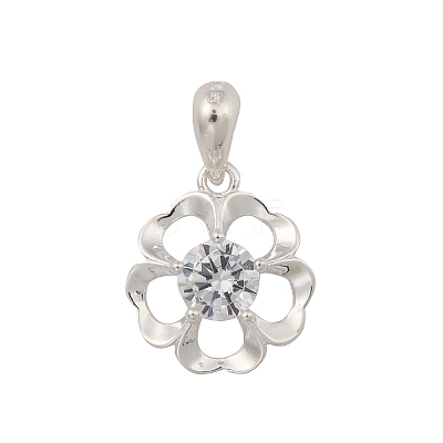 Fine Silver Pave Clear Cubic Zirconia Charms STER-P069-03A-S-1