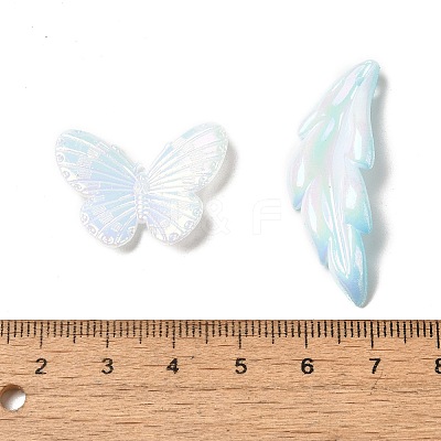 Rainbow Iridescent Plating Acrylic Beads OACR-U006-01E-1