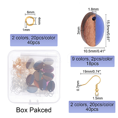 DIY Walnut Wooden Dangle Earring Making Kits DIY-OC0006-82-1