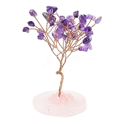 Natural Amethyst Chips Tree Decorations DJEW-S001-01B-1
