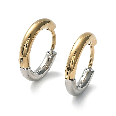 Ion Plating(IP) Two Tone 304 Stainless Steel Huggie Hoop Earrings EJEW-A106-02B-1