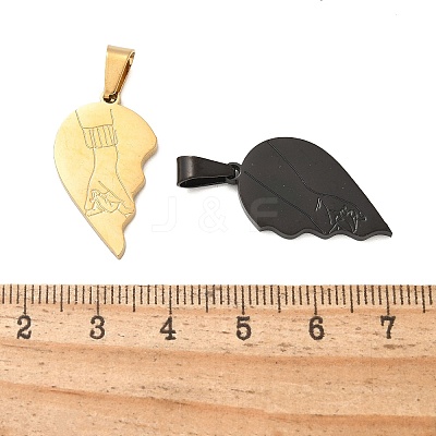 304 Stainless Steel Split Pendants STAS-M114-02GEB-1