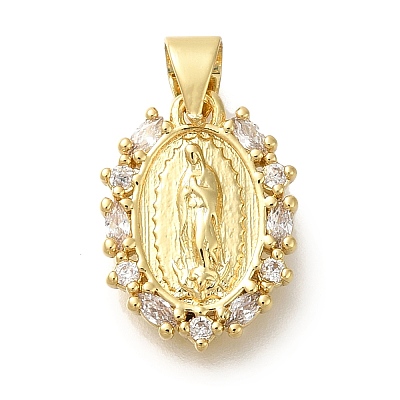 Rack Plating Brass with Cubic Zirconia Pendants KK-Z086-33G-02-1