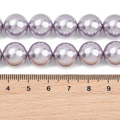 Electroplated Shell Pearl Graduated Beads Strands BSHE-C011-04-03-1