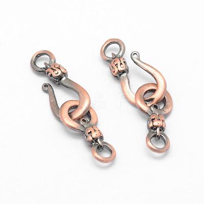 Brass S Hook Clasps KK-G323-13R-RS-1