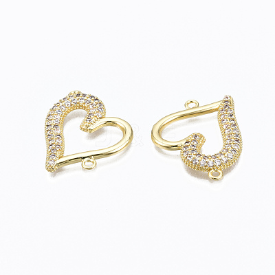 Brass Micro Pave Clear Cubic Zirconia Links Connectors ZIRC-N039-113-NF-1