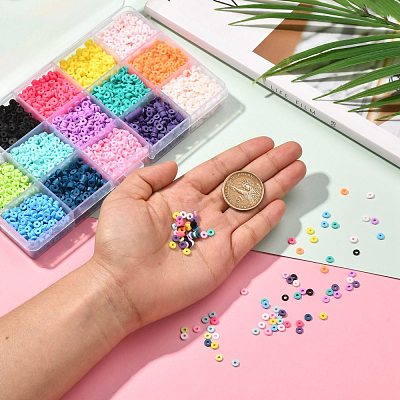 150G 15 Colors Handmade Polymer Clay Beads CLAY-JP0001-11-4mm-1