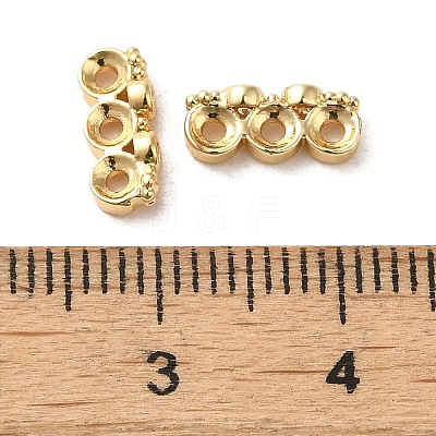 Brass Micro Pave Clear Cubic Zirconia Slide Charms KK-G481-01G-1