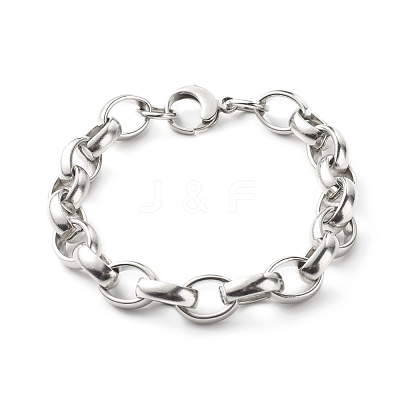 Non-Tarnish 304 Stainless Steel Rolo Chain Bracelets for Women BJEW-JB06673-01-1